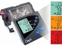 Ozeri BP4M Cardiotech Premium Series Digital Arm Blood Pressure Monitor with Color Alert Technology, White:Blue
