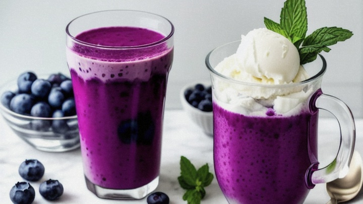 blueberry smoothie ice cream on top